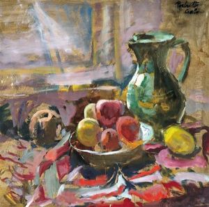 Still-life With Fruits And Pitcher by Vilmos Perlrott-Csaba