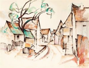 Town Street by Vilmos Perlrott-Csaba