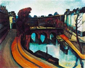 The Seine Bank In Paris by Vilmos Perlrott-Csaba
