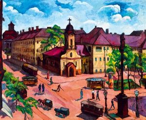 View Of Budapest With The Rakoczi Street by Vilmos Perlrott-Csaba