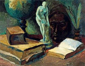 Still Life With Statue by Vilmos Perlrott-Csaba