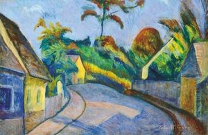 Curved Street In Szentendre by Vilmos Perlrott-Csaba