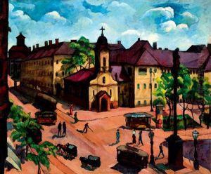 Wiev Of Budapest With The Rakoczi Avenue by Vilmos Perlrott-Csaba