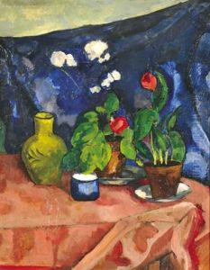 Still Life With Flowers In A Vase by Vilmos Perlrott-Csaba