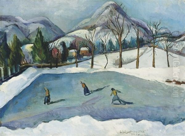 Korcsolyazok A Teli Nagybanyan (skaters In Nagybanya In Winter) - view 1