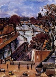 The Bank Of The River Seine In Paris by Vilmos Perlrott-Csaba