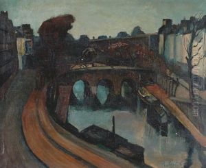 A Bridge In Paris by Vilmos Perlrott-Csaba