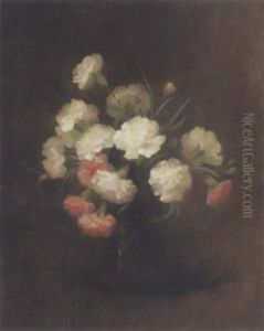 Pink And White Carnations by Louise Ellen Perman