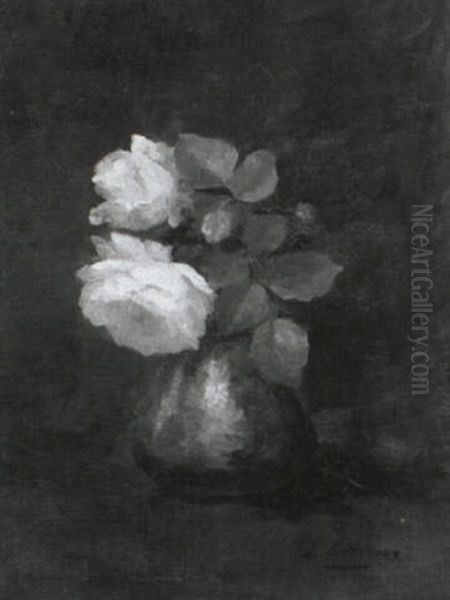 Pink Roses In A Vase - view 1