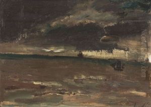 Marine With Fishing Boats (1924) by Constant Permeke