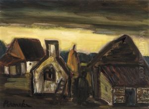 Landscape With Farms And Farmer's Wife by Constant Permeke