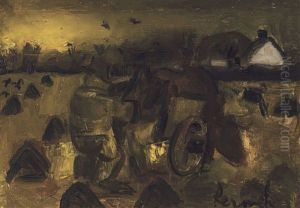 Paysan Avec Charrette by Constant Permeke