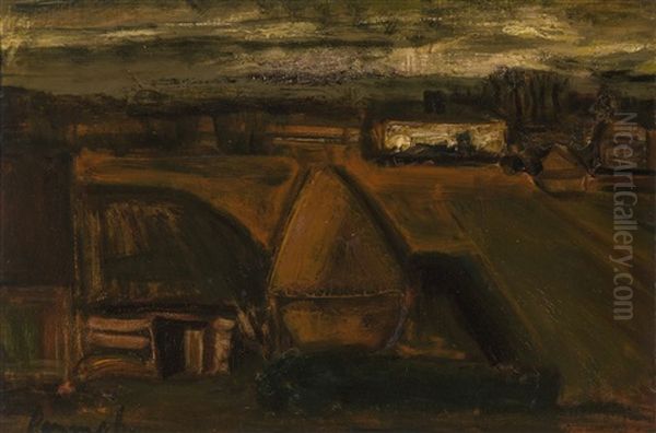 Paysage Avec Ferme Et Meule - view 1