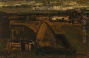 Paysage Avec Ferme Et Meule