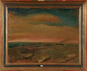 Marine Avec Bateau Vapeur by Constant Permeke