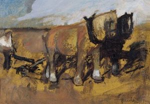 Ploegende Boer (dbl-sided) by Constant Permeke