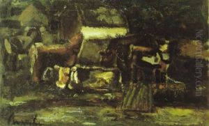 Koeien Bij De Hoeve by Constant Permeke
