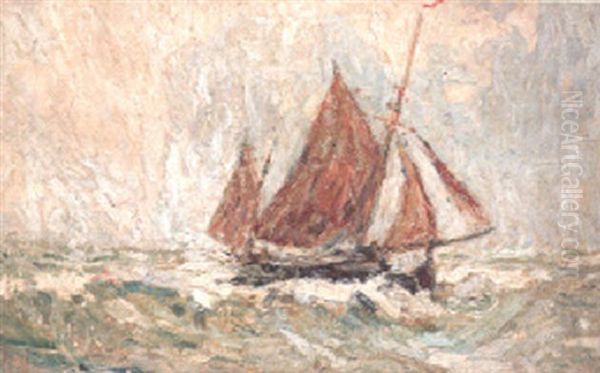 Ostend Fishing Vessel In Heavy Sea - view 1