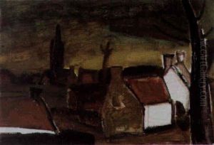 Landschap Met Rode Daken Te Jabbeke by Constant Permeke