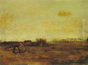 A Landscape With A Haystack And A Farm