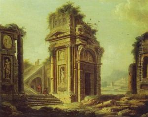 Vue De Ruines Antiques by Jean Henry Alexandre Pernet
