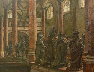 Innenansicht Der Innsbrucker Hofkirche Mit Grabmal Kaiser Maximilians Innenansicht Der Innsbrucker Hofkirche Mit Grabmal Kaiser Maximilians