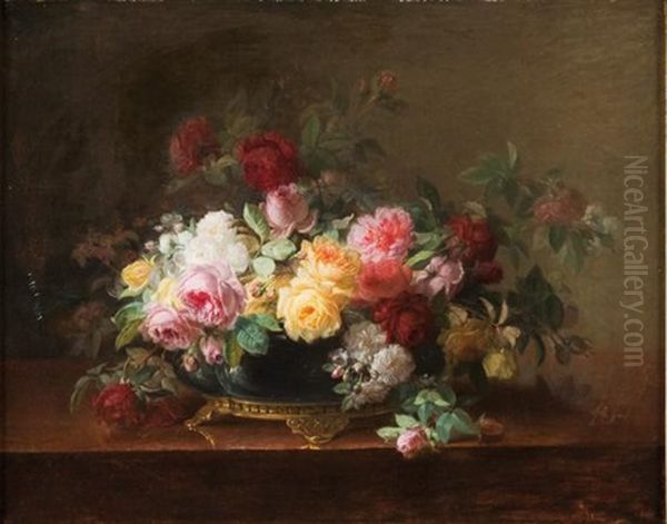Corbeille De Fleurs Sur Un Entablement - view 1