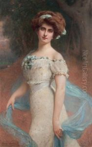 Femme Au Foulard Bleu