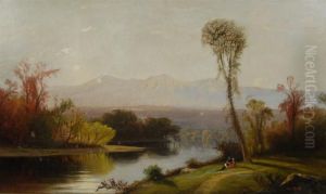 White Mountain Landscape With Figures by William G. Boardman