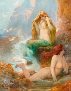 Meerjungfrauen Am Meeresufer by Henry Paul Perrault
