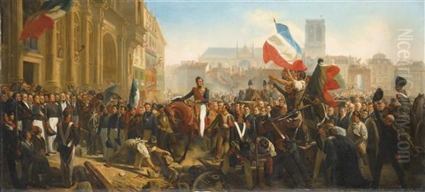 Arrivee De Louis-philippe Sur La Place De L'hotel De Ville, Le 31 Juillet 1830 (collab. W/studio) - view 1