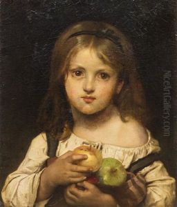 Young Girl With Apples by Leon Jean Basile Perrault