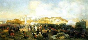 Attaque De Constantine: Le Colonnes D'assault Se Mettent En Mouvement Le 13 Octobre 1837 by Leon Jean Basile Perrault