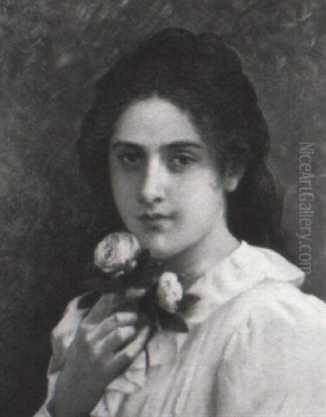 Portrait Of A Girl With Roses - view 1