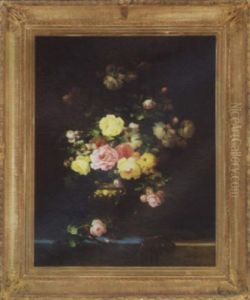 Bouquet Of Roses In A Brass Pot Bouquet Of Roses In A Brass Pot