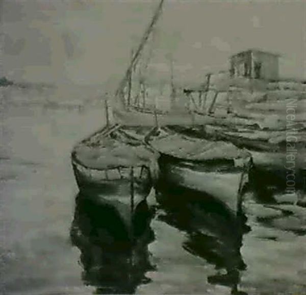 Docked Boats, Gloucester Harbor - view 1