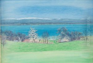 Vue Du Jura Et Du Lac Leman Depuis Cologny by Alexandre Perrier