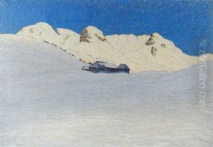 Winterliche Gebirgslandschaft by Alexandre Perrier