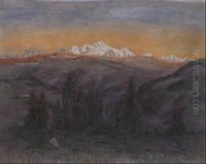 Soleil Levant (mont Blanc Et Sapins Verts)