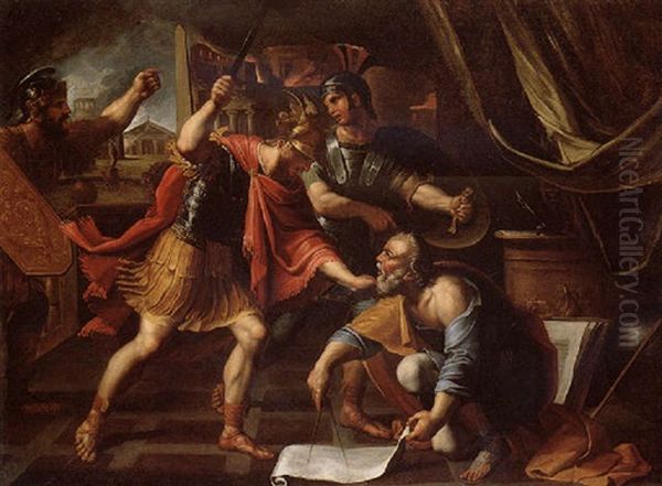 Archimedes Drawing A Geometric Pattern Refusing To Answer The Summons Of Marcellus - view 1