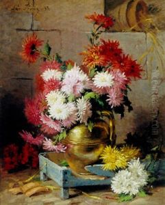 Opstilling Med Blomster by Leon Perrin the Elder