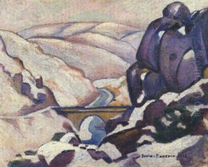 Paysage Du Crozant Ou Neige A Crozant by Henri Perrin-Maxence