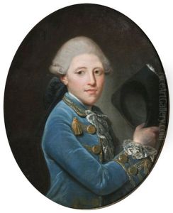 Portrait Eines Herren Im Blauen Rock by Jean-Baptiste Perronneau