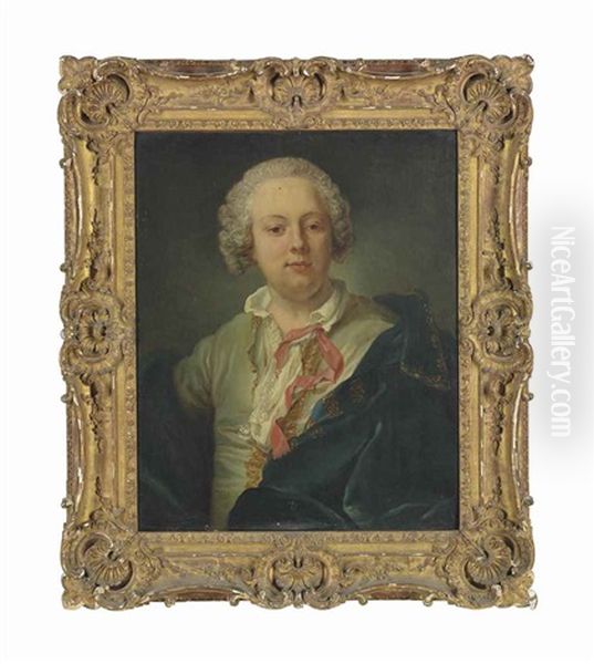 Portrait Of A Gentleman, Half-length, With A Blue Coat Draped Over His Shoulder - view 1