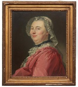 Portrait Suppose De Mlle De L'epee En Robe Rouge