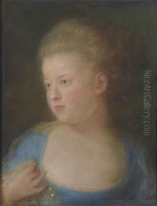 Portrait De Femme De Trois-quarts (un Membre De La Famille Rateau?) by Jean-Baptiste Perronneau