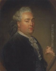Portrait D'un Homme Tenant Un Livre by Jean-Baptiste Perronneau