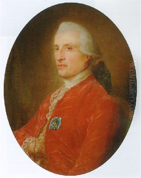 Portrait Of A Gentleman Wearing A Red Coat And An Order Badge - view 1