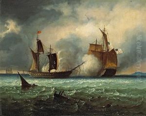 An American Corvette Victorious Over A British Frigate