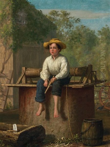 Farm Scene, Boy By A Well - view 1